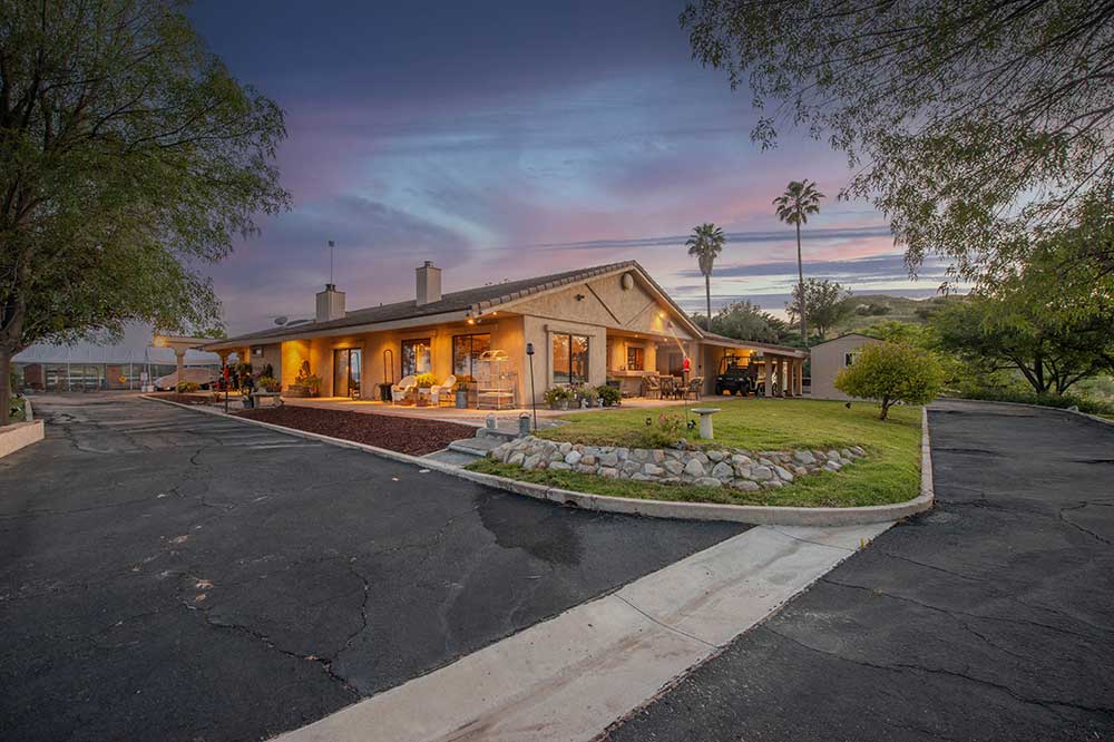 Evening View of Home at 30602 Hasley Canyon Road