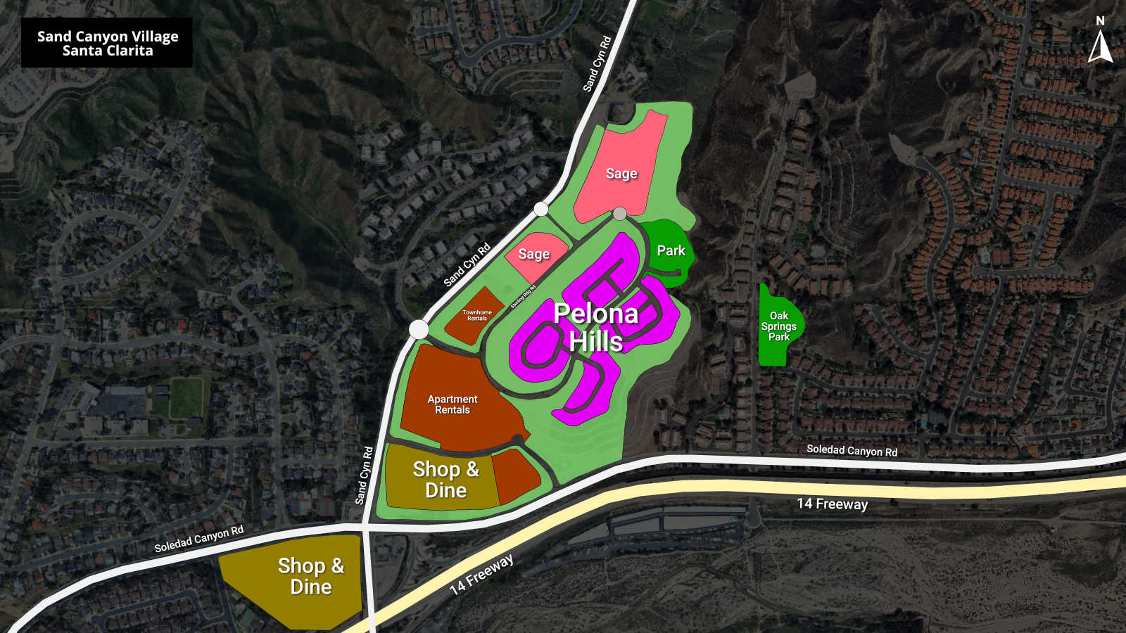 Map of Sage and Pelona Hills at Sand Canyon