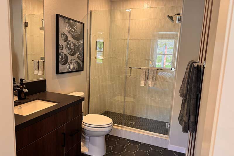 1st Floor Bathroom in the Wren Paired Model Home Plan 3