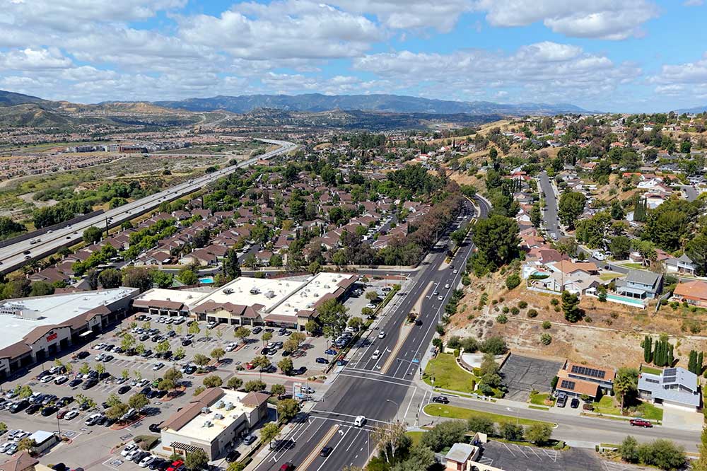Aerial View of the 14 Fwy and Soledad Cyn Rd in Santa Clarita CA