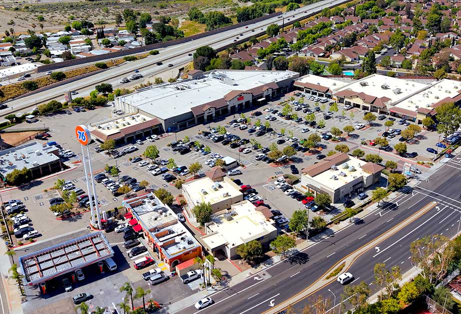Aerial View of the Vons Shopping Center in Canyon Country CA