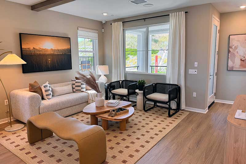 Living Room in the Wren Paired Model Home Plan 2