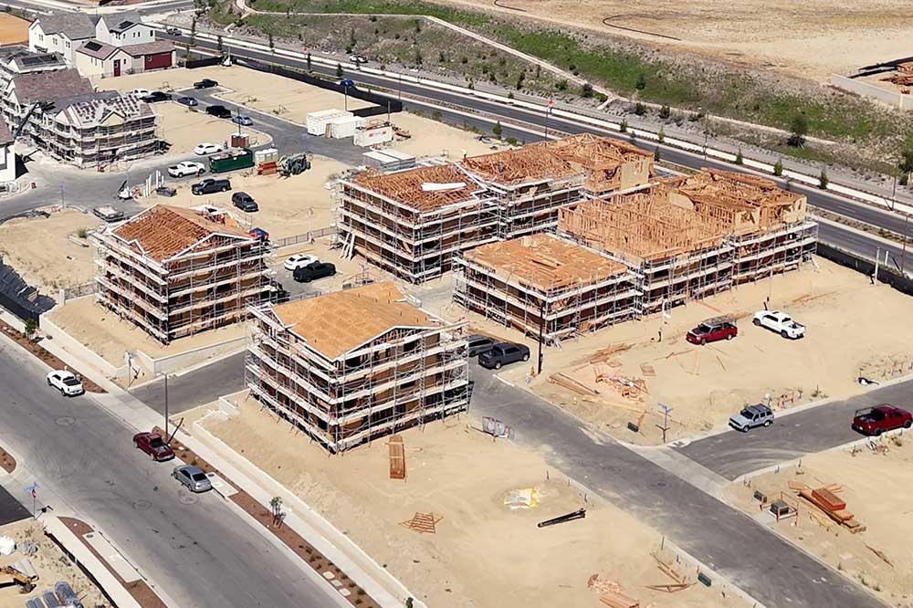 Paired Homes Under Construction in the Wren Neighborhood of Valencia CA