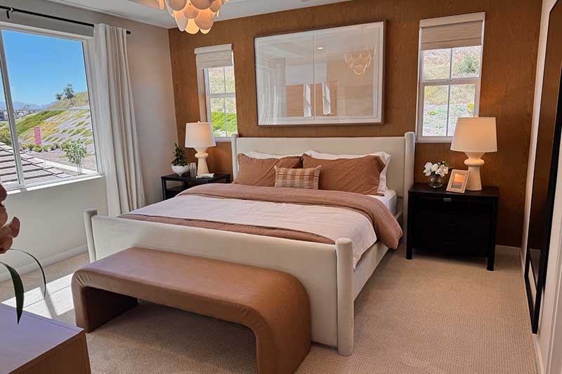 Primary Bedroom in the Wren Paired Model Home Plan 2