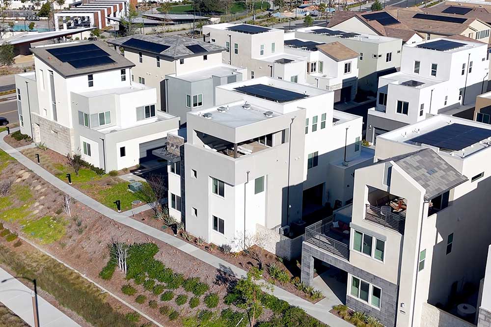 Aerial View of Detached Homes in the Rosemist Neighborhood of Valencia CA