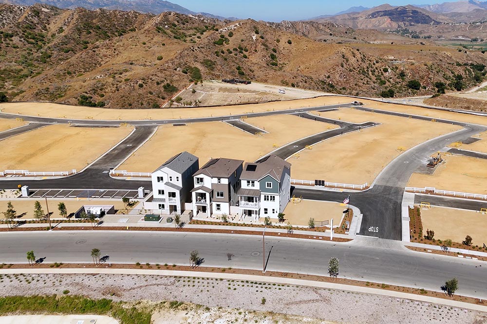 Aerial View of the 3 Model Home in the Quinn Collection of FivePoint Valencia