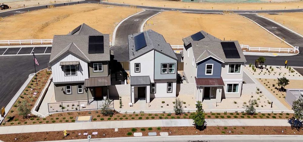 Aerial View of the Poppy Model Homes in Valencia CA