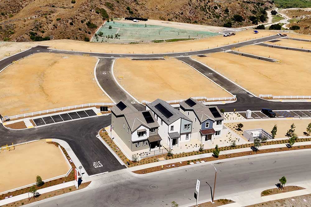 Aerial View of Poppy Model Homes in Valencia CA