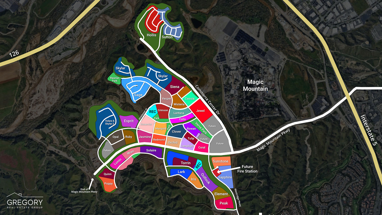 Colorful Map of the FivePoint Valencia Community in Summer 2026