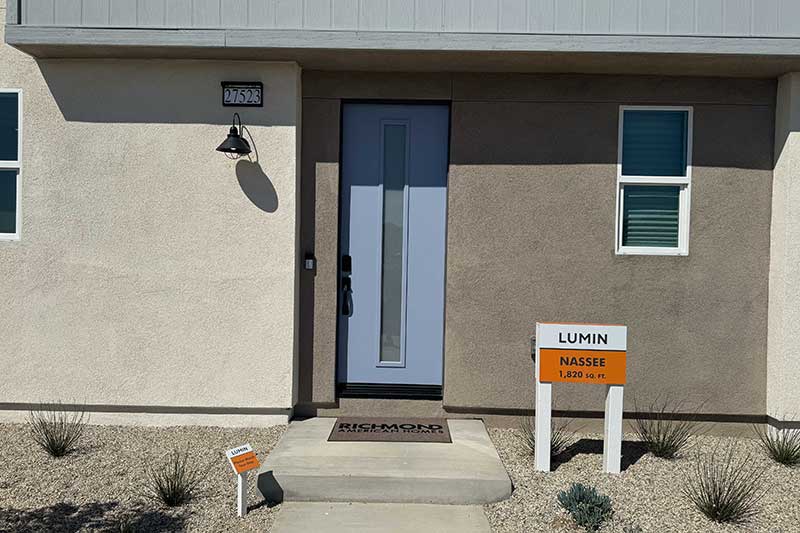 Front Door to a Lumin Model Home in Valencia CA