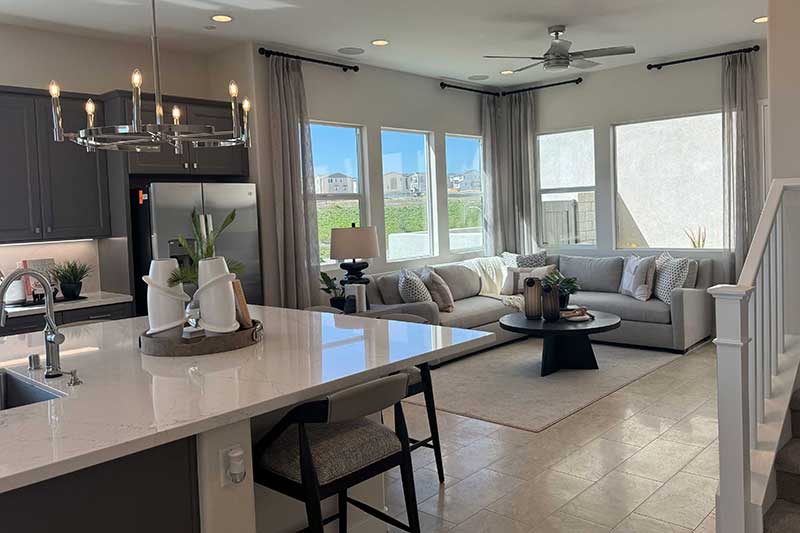 Living Room Area in a Lumin Model Home in Valencia CA