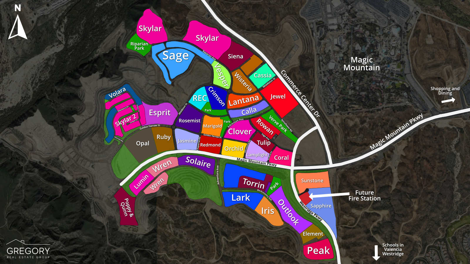 Map of FivePoint Valencia Community in July 2026