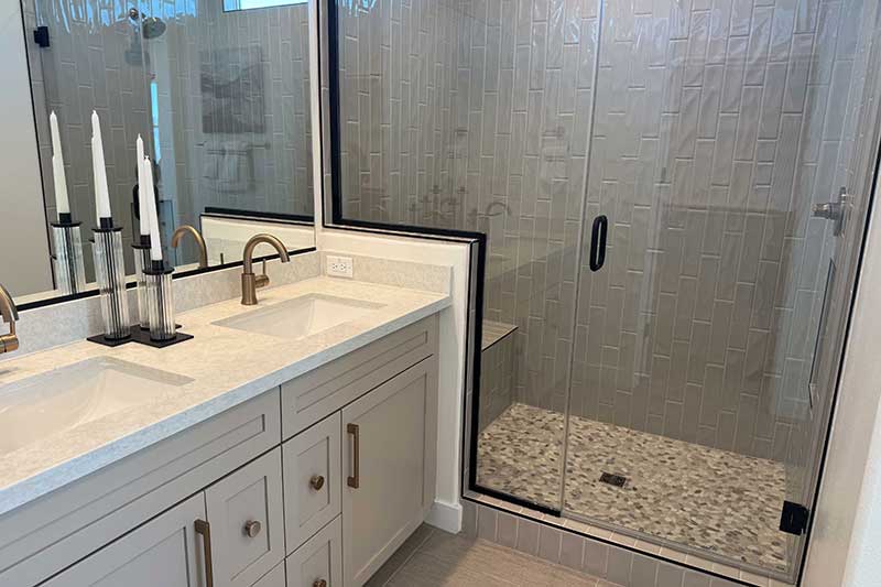 Primary Bathroom in a Lumin Model Home in Valencia CA