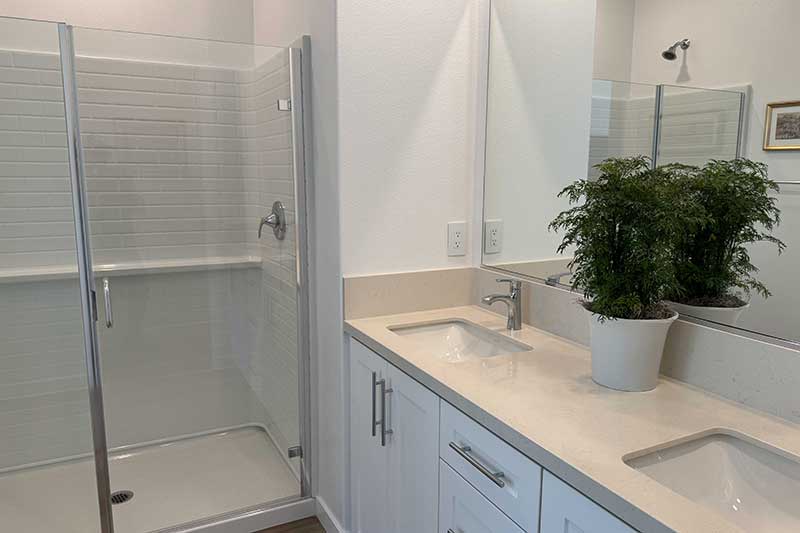 Primary Bathroom in a Quinn Model Home in Valencia CA