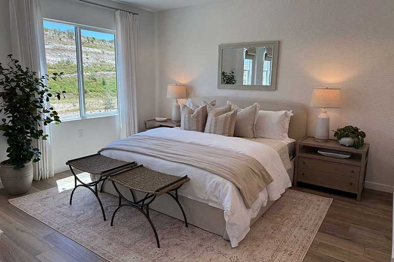 Primary Bedroom in a Quinn Model Home in Valencia CA