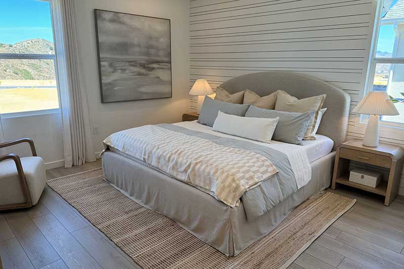 Primary Bedroom in the Poppy Model Homes in Valencia CA