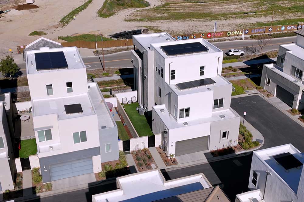Rear View of Detached Homes in the Rosemist Neighborhood of Valencia CA