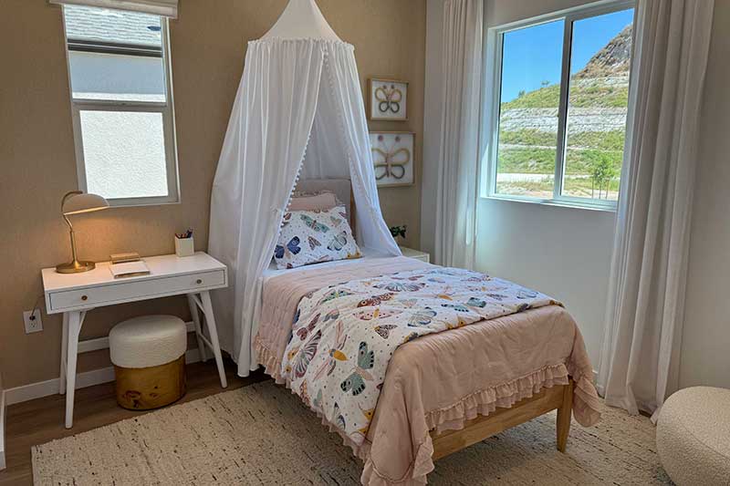 Secondary Bedroom in the Poppy Model Homes in Valencia CA