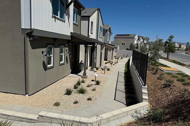 Walkway to Poppy Model Homes in Valencia CA